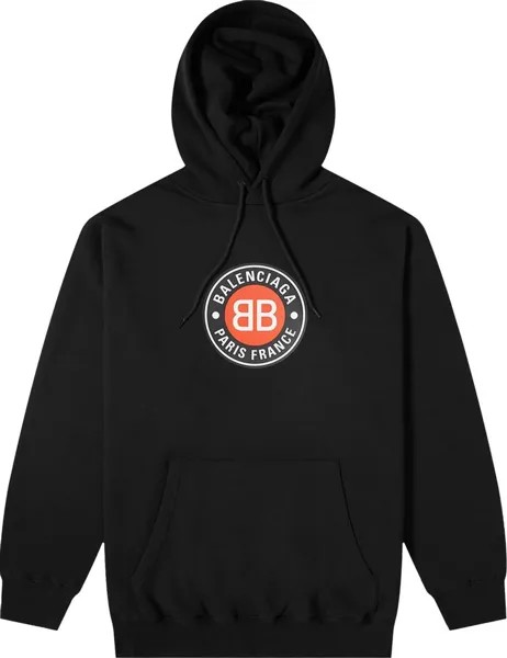 Худи Balenciaga Logo Printed Hoodie 'Black/Chalky White', черный