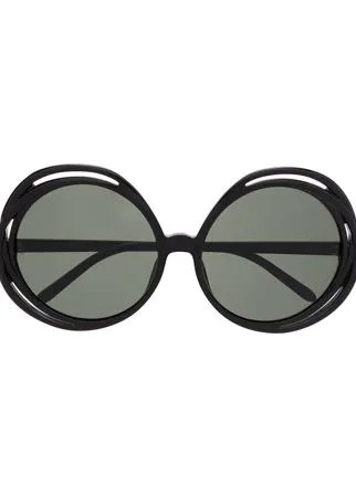 Linda Farrow солнцезащитные очки в массивной оправе
