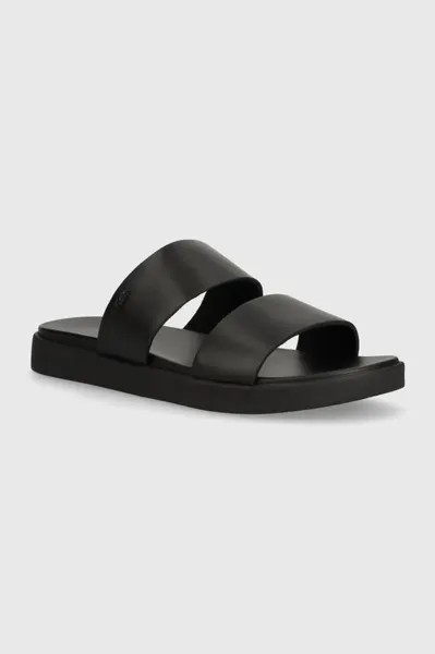 Кожаные шлепанцы Calvin Klein, черный