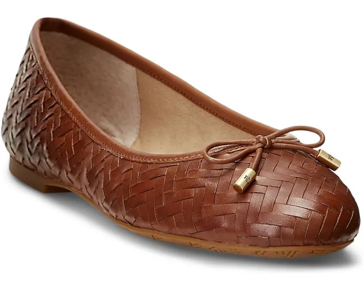 Балетки LAUREN Ralph Lauren Jayna Woven Leather Flat, цвет Deep Saddle Tan