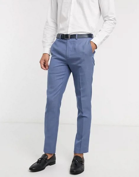 Голубые узкие брюки Burton Menswear-Голубой