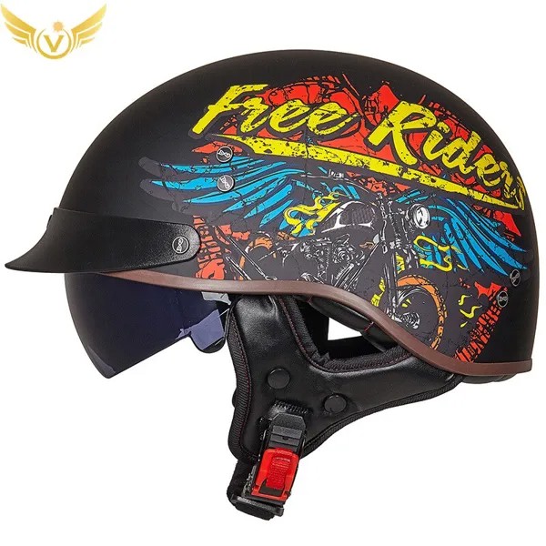 Мужской мотоциклетный шлем с козырьком, винтажный Ретро шлем, Классическая Кепка для Moto Cafe Racer электрический скутер vespar Mota