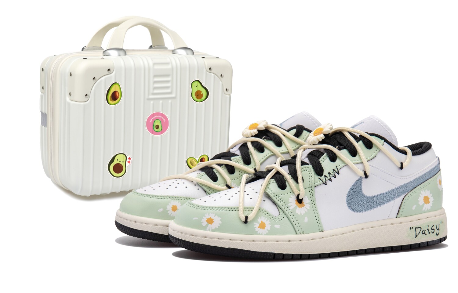 Кроссовки Air Jordan 1 Vintage Basketball Shoes Women's Low-top White/green, зеленый