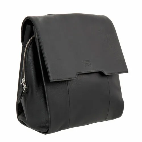 Рюкзак Sergio Belotti, натуральная кожа, вмещает А4, внутренний карман, черный