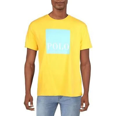 Мужская хлопковая футболка классического кроя с рисунком Polo Ralph Lauren Top BHFO 0048