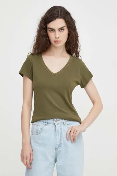 Хлопковая футболка G-Star Raw, зеленый