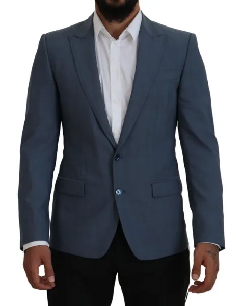 Блейзер Dolce - Gabbana, синий шерстяной эластичный пиджак приталенного кроя IT44/US34/XS Рекомендуемая розничная цена 1800 долларов США