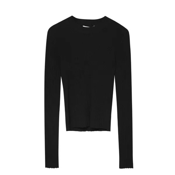 Джемпер Pull&Bear Fine Knit Ribbed, черный