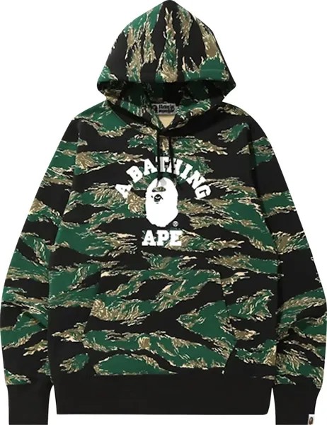 Худи BAPE Tiger Camo College Pullover Hoodie 'Green', зеленый