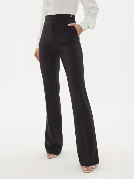 Брюки из ткани regular fit Elisabetta Franchi, черный