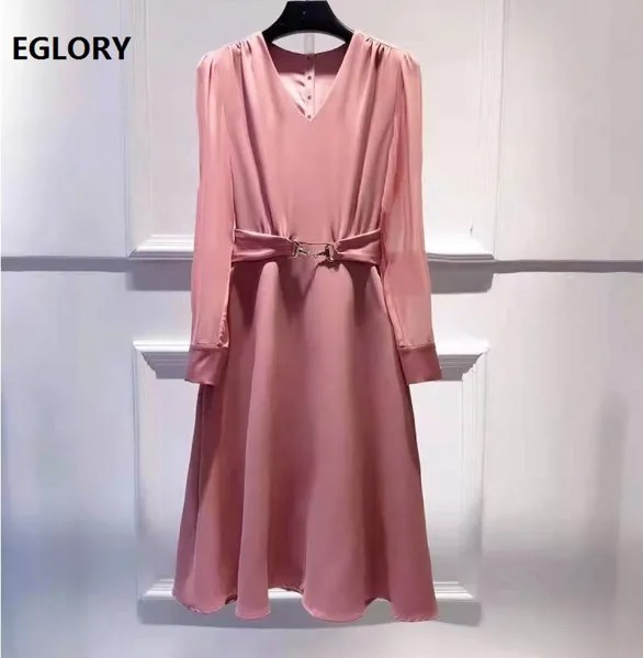Женское платье с V-образным вырезом, из тюля, в деловом стиле, розового и черного цветов, весна-лето 2021