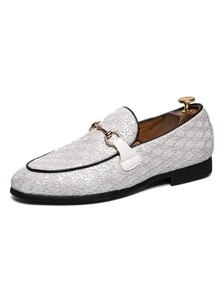 Milanoo Men's Woven Slip On Dress Loafers