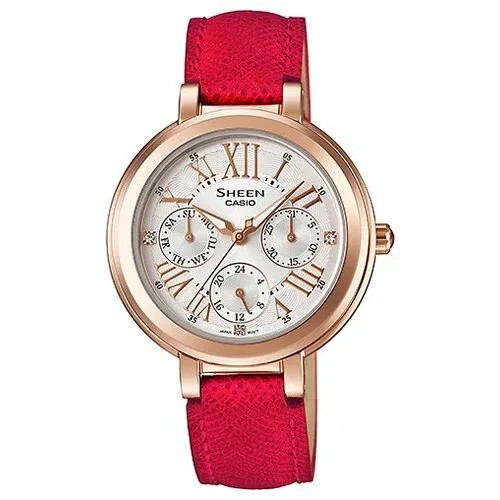 Наручные часы CASIO Sheen SHE-3034GL-7B, белый, красный
