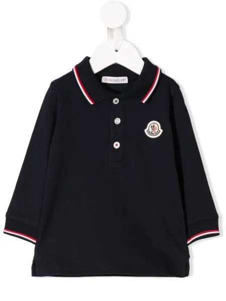 Moncler Enfant рубашка-поло с нашивкой-логотипом