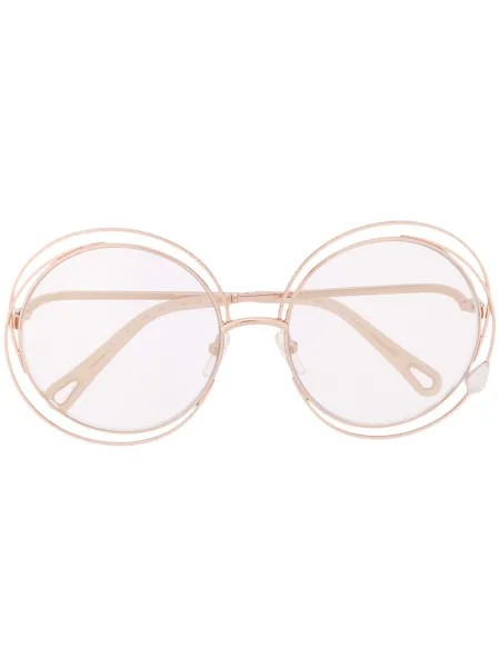 Chloé Eyewear солнцезащитные очки в массивной круглой оправе