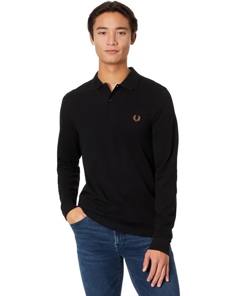 Рубашка Fred Perry Long Sleeve Plain Fred Perry, цвет Black/Whisky Brown