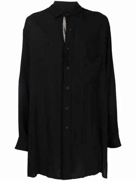 Yohji Yamamoto длинная рубашка с нагрудным карманом
