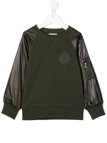 Moncler Enfant толстовка с круглым вырезом и контрастными рукавами