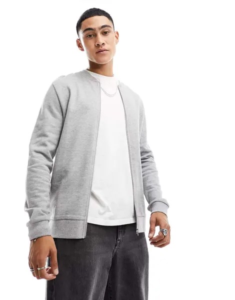 Серый бомбер из джерси ASOS Standard