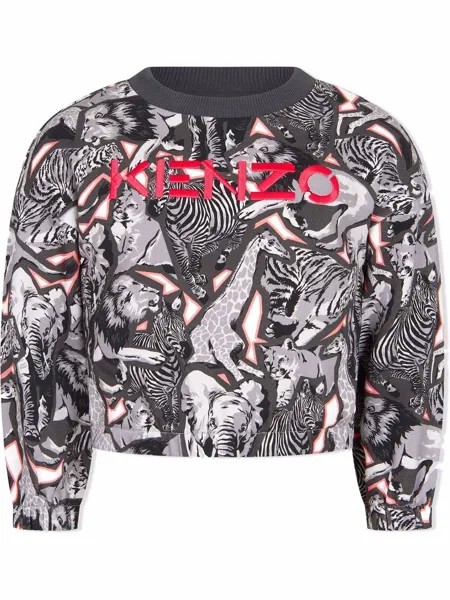 Kenzo Kids толстовка с анималистичным принтом
