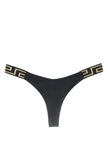 Versace плавки бикини с узором Greca, черный