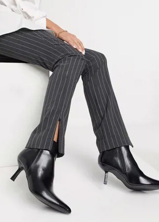 Черные ботинки на фасонном каблуке и с острым носком ASOS DESIGN Reunite-Черный