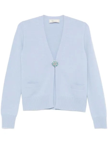 Blumarine кардиган с кристаллами, синий