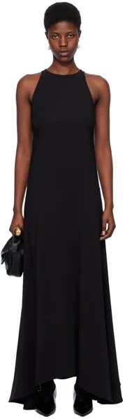 Черное расклешенное платье-макси Jil Sander