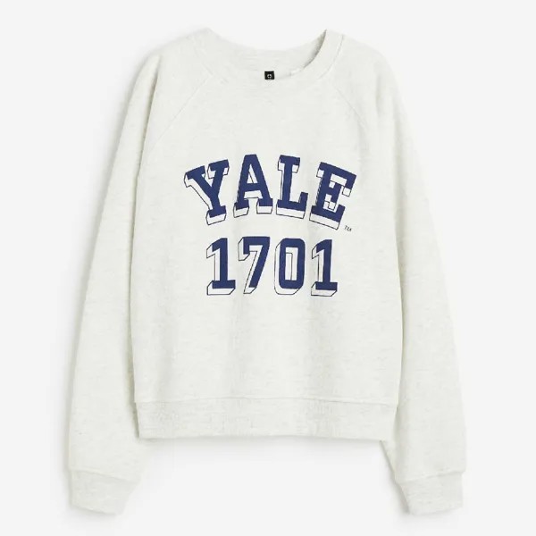 Свитшот H&M Printed Yale, светло-серый