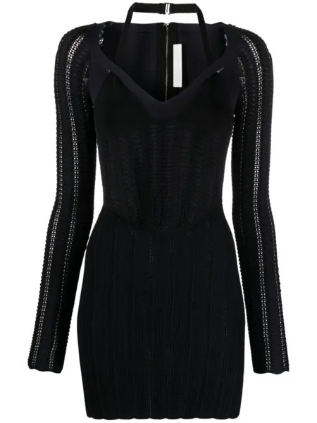 Dion Lee фактурное платье мини, черный