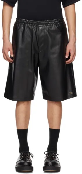 Черные шорты из искусственной кожи с завязками Undercover