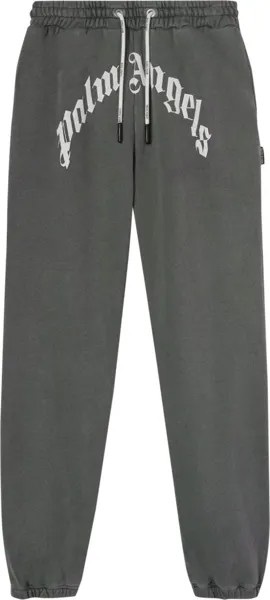 Спортивные брюки Palm Angels GD Curved Logo Sweatpants 'Black/White', черный