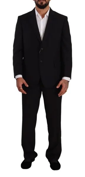 DOMENICO TAGLIENTE Костюм Черный однобортный деловой костюм из полиэстера s. ИТ51 / УС41