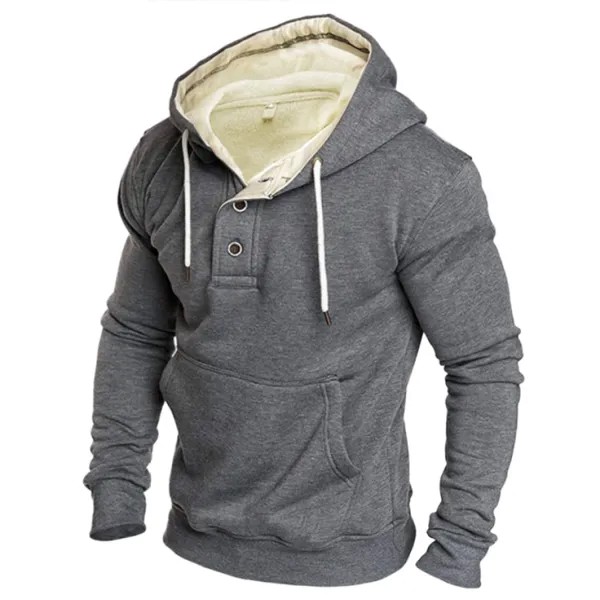 Мужской открытый холодостойкий свитер с капюшоном