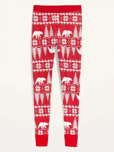 NWT Old Navy Red Fair Isle Bear Термальные вязаные пижамные штаны Леггинсы для сна женские M