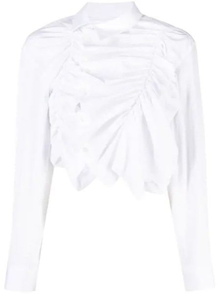 Comme Des Garçons рубашка асимметричного кроя со сборками