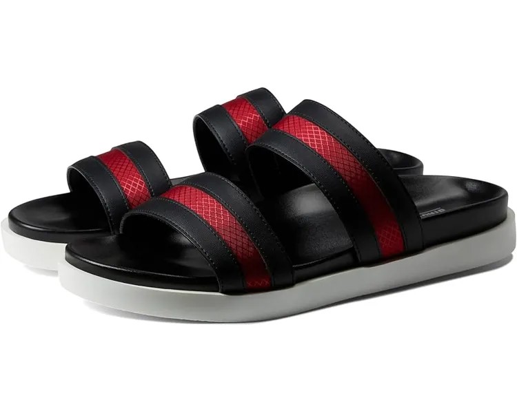 Сандалии Stacy Adams Metro Double Strap Slide Sandal, черный/красный