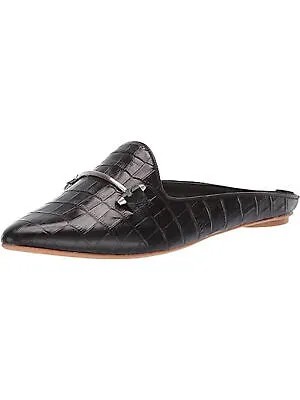 Женские кожаные слипоны с острым носком DOLCE VITA 6,5 черного цвета под крокодиловую кожу