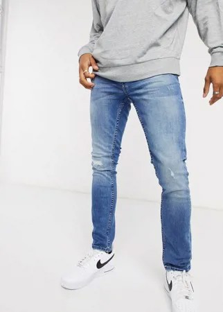 Синие джинсы скинни Burton Menswear-Голубой