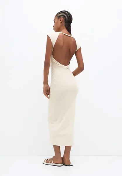 Платье макси LONG PULL&BEAR, песочный
