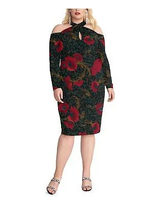 RACHEL RACHEL ROY Женское зеленое платье-футляр длиной до колена с длинными рукавами Plus 2X