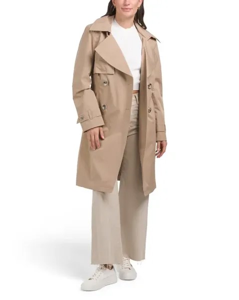 Двубортный тренч Missy с поясом Anne Klein, хаки