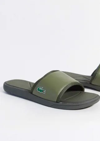 Шлепанцы цвета хаки Lacoste L.30-Зеленый