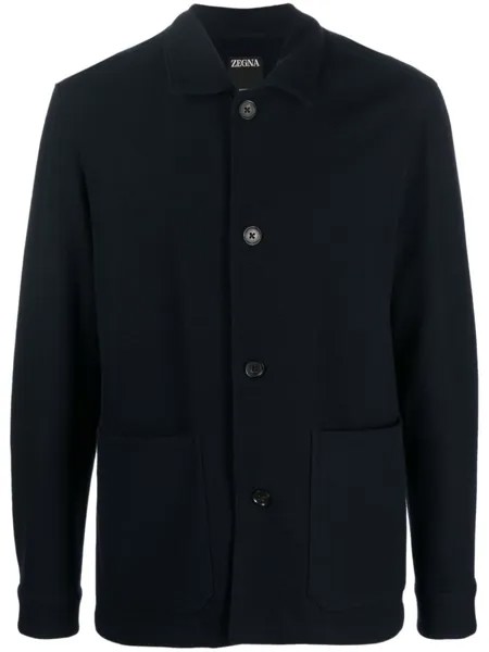 Zegna buttoned shirt jacket, синий