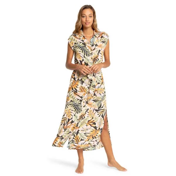 Платье миди Billabong Little Flirt Short Sleeve, черный