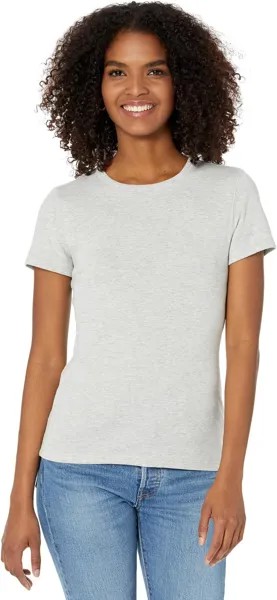 Футболка с круглым вырезом в рубчик с короткими рукавами 1x1 Lilla P, цвет Heather Grey