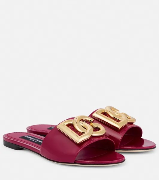 Шлепанцы из лакированной кожи DG Dolce&Gabbana, розовый