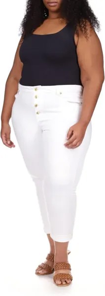 Джинсы Plus Size High-Rise Crop Skinny Selma Jeans in White MICHAEL Michael Kors, белый