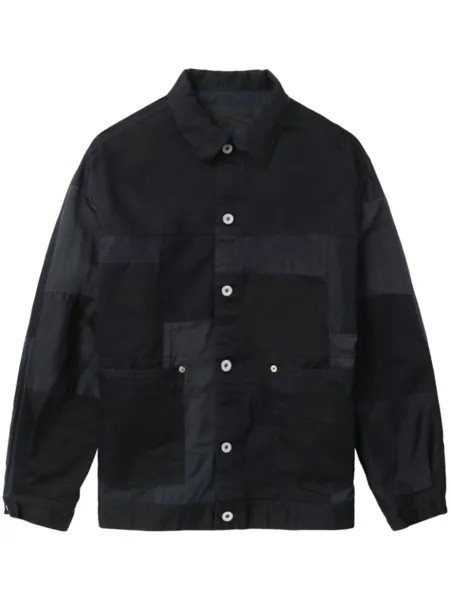 Comme des Garçons Homme куртка-рубашка с застежкой на пуговицы в стиле пэчворк, черный