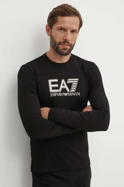 Лонгслив EA7 Emporio Armani, черный